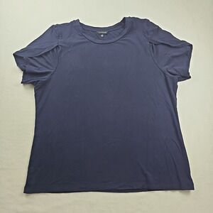 Violets & Roses Women's Navy T- Shirt Size XL Crew Neck Short Sleeve